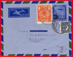 aa5166 - PAKISTAN - Postal History - POSTAL  STATIONERY Aerogramme to ITALY 1954