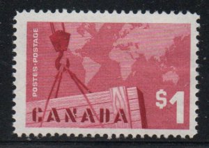 Canada Sc 411 1963 $1 Export Trade stamp mint