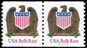 Sc 2604 10¢ Eagle & Shield Plate # Pair, Low Gloss Gum, MNH