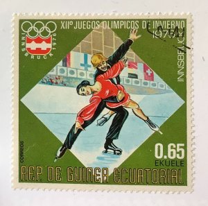 Equatorial Guinea 1976 Mi 765 used - 0.65e, Winter Olympics, Figure skating