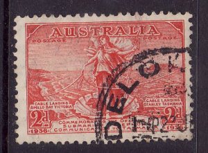 Australia-Sc#157-used 2p red-Cables joined-1936-