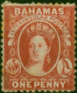 Bahamas 1863 1d Carmine-Lake SG21 Fine Unused