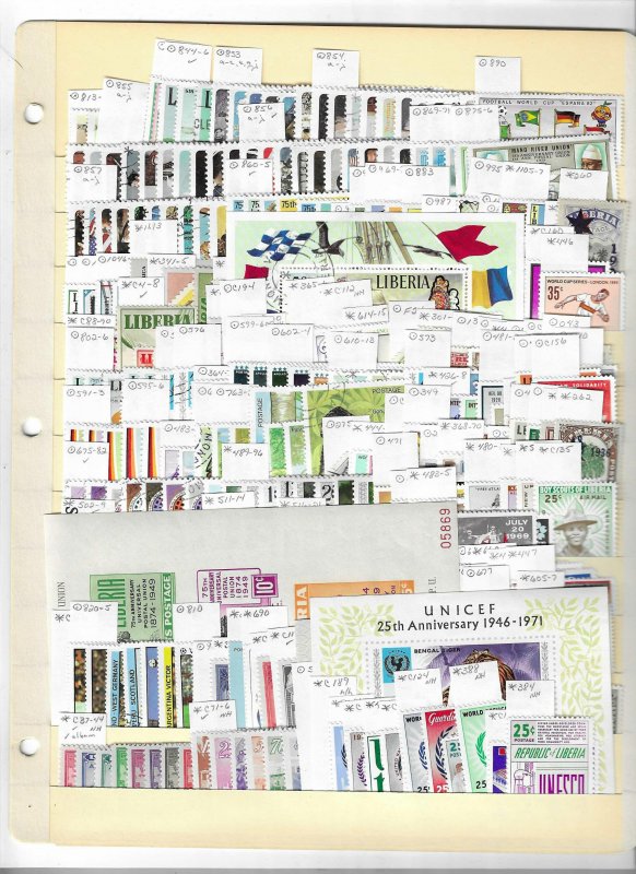 LIBERIA COLLECTION ON STOCK SHEET, MINT/USED