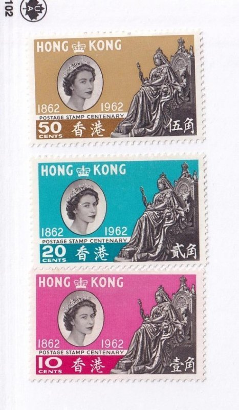 HONG KONG # 151-153 VF-MLH,200-201 VF-MLH & 262-264 VF-MNH CAT VALUE $72.50