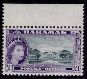 BAHAMAS QEII SG216, £1 slate-black & violet, NH MINT. Cat £32.