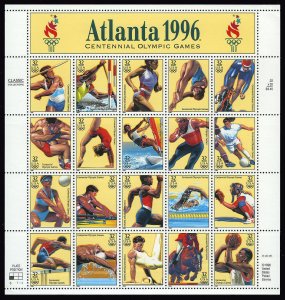 1996 Sc #3068 32¢ Summer Olympics in Atlanta Sheet of 20 VF NH