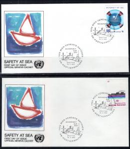 UN Vienna 31-32 Safety at Sea Geneva Set of Two U/A FDC