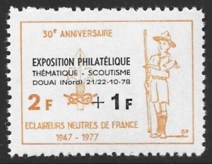 1977 France Scout Cinderella 1978 Stamp Exhibition with Scouting Topic 2F + 1F-