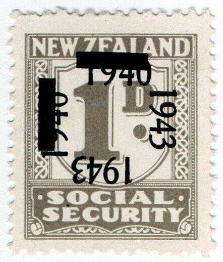 (I.B) New Zealand Revenue : Social Security 1d (1943)