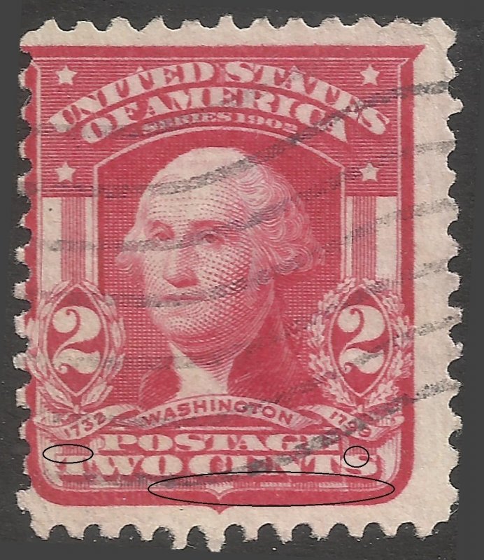 # 319 Used Shifted or Double Transfer Carmine George Washington Type I