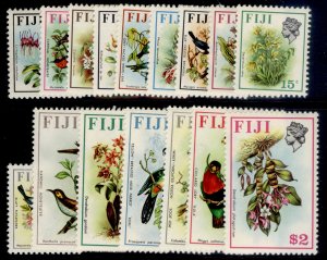 FIJI QEII SG435-450, 1971-72 Birds & flowers set, NH MINT. Cat £40.