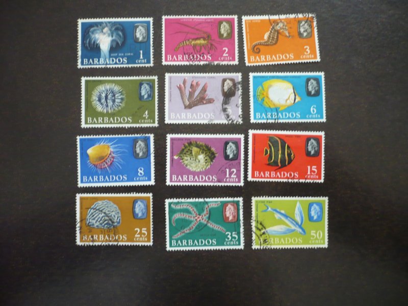 Stamps - Barbados - Scott# 267-278 - Used Part Set of 12 Stamps