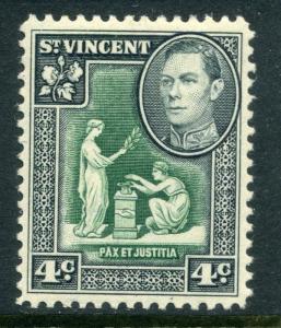 ST.VINCENT;  1949 early GVI issue fine Mint hinged value 4c.