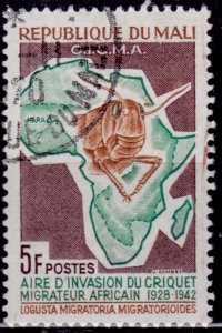 Mali, 1964, Anti Locust Campaign, 5f, used with gum