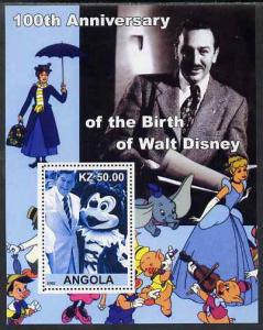Angola 2002 Birth Centenary of Walt Disney #08 perf s/she...