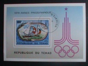 Chad Stamp-1979 13th Winter Olympic Games Lake Placid'80  CTO-S/S sheet