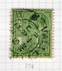 MALTA; 1926 early GV postage issue fine used 1/2d. value