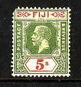 Fiji-Sc#106- id9-unused hinged 5sh KGV-1922-7-UL corner perf-