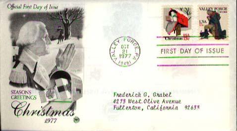 United States, First Day Cover, Christmas