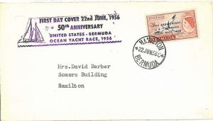 18906 - BERMUDA -  POSTAL HISTORY - FDC COVER  1956 : OCEAN YACHT RACE Boats