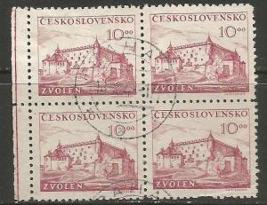 CZECHOSLOVAKIA 393 VFU BLOCK OF 4 S796