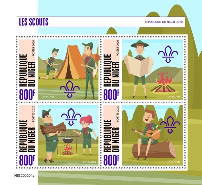 NIGER - 2020 - Scouts - Perf 4v Sheet - Mint Never Hinged