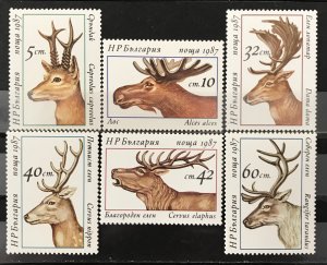 Bulgaria 1987 #3256-61, Deer, MNH.