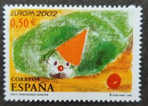 *FREE SHIP Spain Europa CEPT Circus 2002 Clown Painting (stamp) MNH