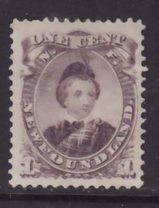 Newfoundland-Sc#32- id21-used 1c violet Prince of Wales-1868-