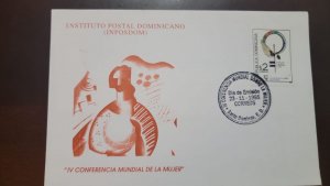 P) 1995 DOMINICAN REPUBLIC, 4TH WORLD CONFERENCE ON WOMEN ,INPOSDOM, FDC XF