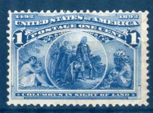 United States USA 1893 C. Columbus Discovery of America Sc. 230 Mint no Gum
