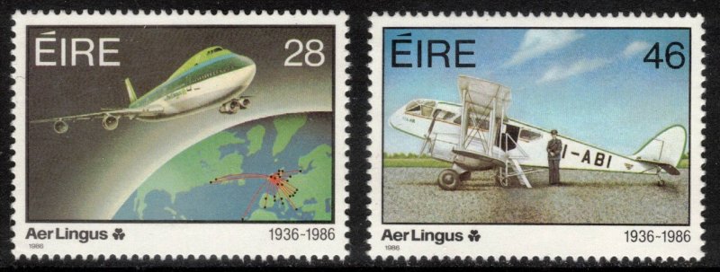 IRELAND 1988 Aer Lingus 50th Anniversary; Scott 660-61, SG 637-38; MNH