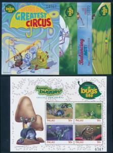 Disney Palau - 5X Souvenir Sheets A Bug's Life #467-74 (1998) 