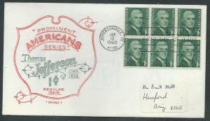 U S Scott 1299  Artopages Cachet FDC Thomas Jefferson