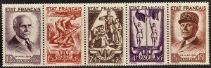 France #B153-157 Strip of 5 MVLH CV$120.00