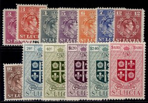 ST. LUCIA GVI SG147-159, 1949-50 short set, M MINT. Cat £47.