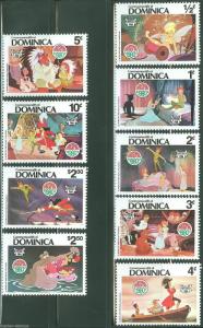 DOMINICA DISNEY CHRISTMAS  1980 SET SCOTT #679/87  MINT NEVER HINGED COMPLETE 