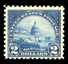 United States, 1910-30 #572 Cat$120, 1923 $2 deep blue, never hinged