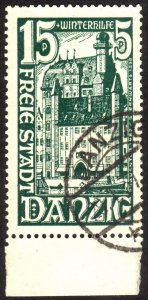 1936, Danzig, 15+5pfg, Used, Sc B16, Mi 263