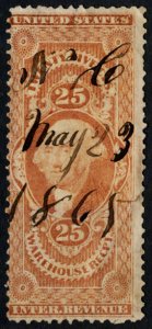 US #R50c 1862-71 25c Warehouse - SEE REVERSE Apothecary! cv$45.00 *Bay Stamps*