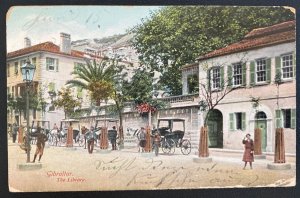 1908 Gibraltar Picture Postcard Cover To Holyoke MA USA The Library