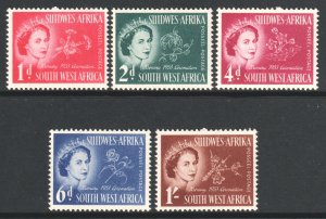 South West Africa SWA Scott 244/248 - SG149/153, 1953 Coronation Set MH*