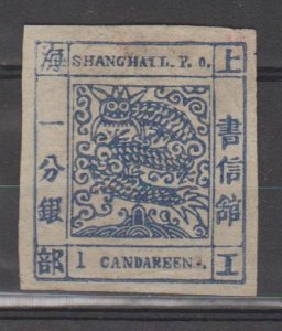 China - Shanghai PO 1860s Drangon, Slightly thin at hinged (1 ca) fake item? MLH