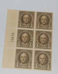 #551 1/2 cent Nathan Hale Plate block