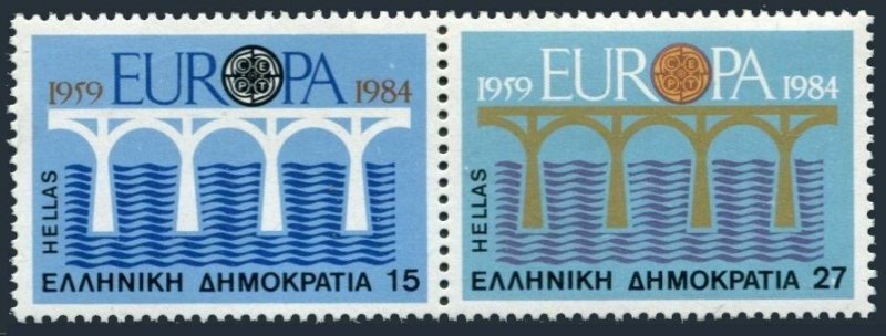 Greece 1493-1494a pair,MNH.Michel 1555-1556. EUROPE CEPT-1984.Bridge.