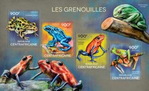 CENTRAFRICAINE 2014 SHEET FROGS AMPHIBIANS