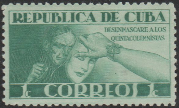 1943 Cuba Stamps Sc 375 Unmask The Fifth Columnist NEW