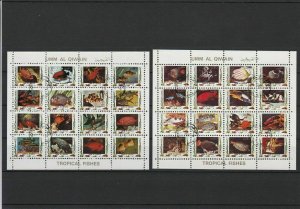 Umm Al Qiwain Exotic Colourful Fish Stamps Sheets Ref 24873