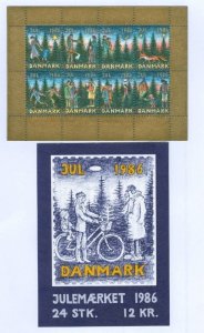 Denmark. 1986 Booklet. Christmas Seals MNH.  Christmas In The Forest. Fox.