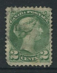 Canada -Scott 36 - Queen Victoria -1872 - Used - Single 2c Stamp